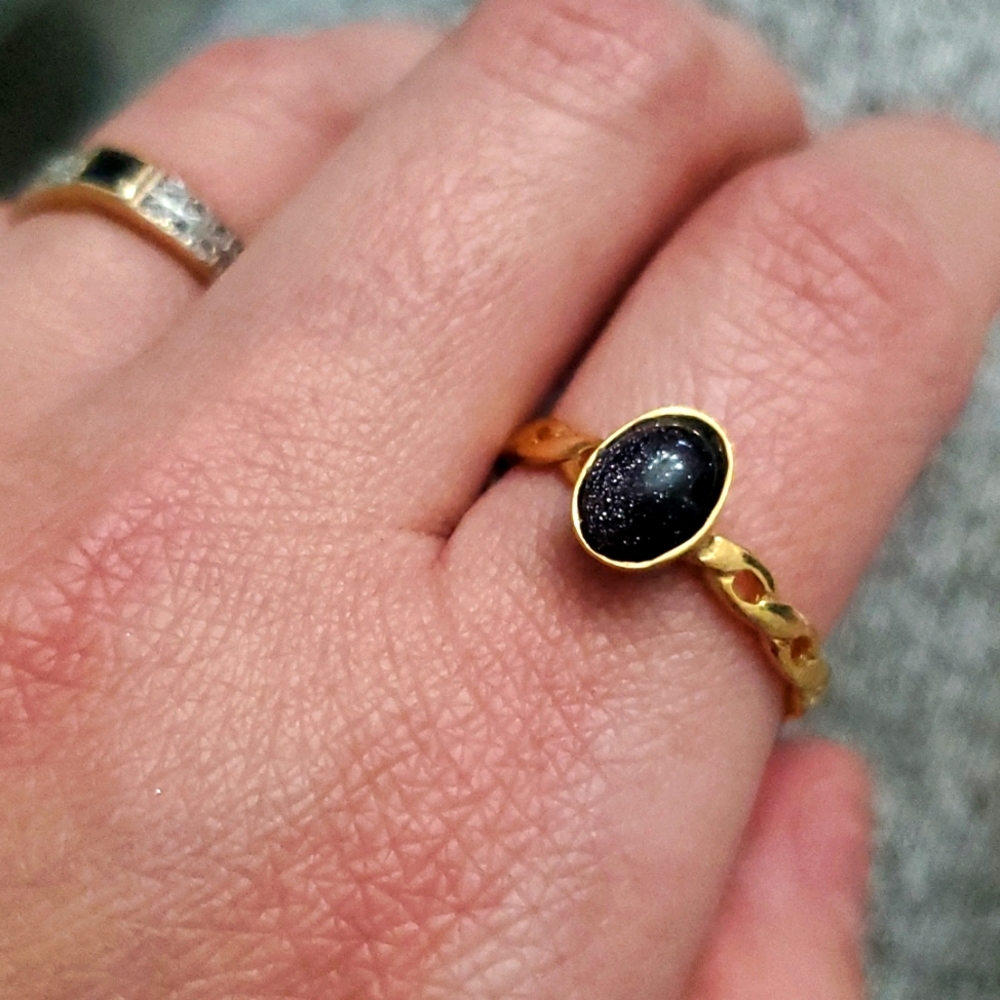 Greek Cabuchon Braid Adjustable Ring
